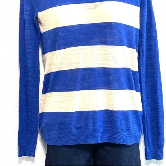 Madewell Woman Blue White Stripe Sweater Size XS - Picture 4 of 14